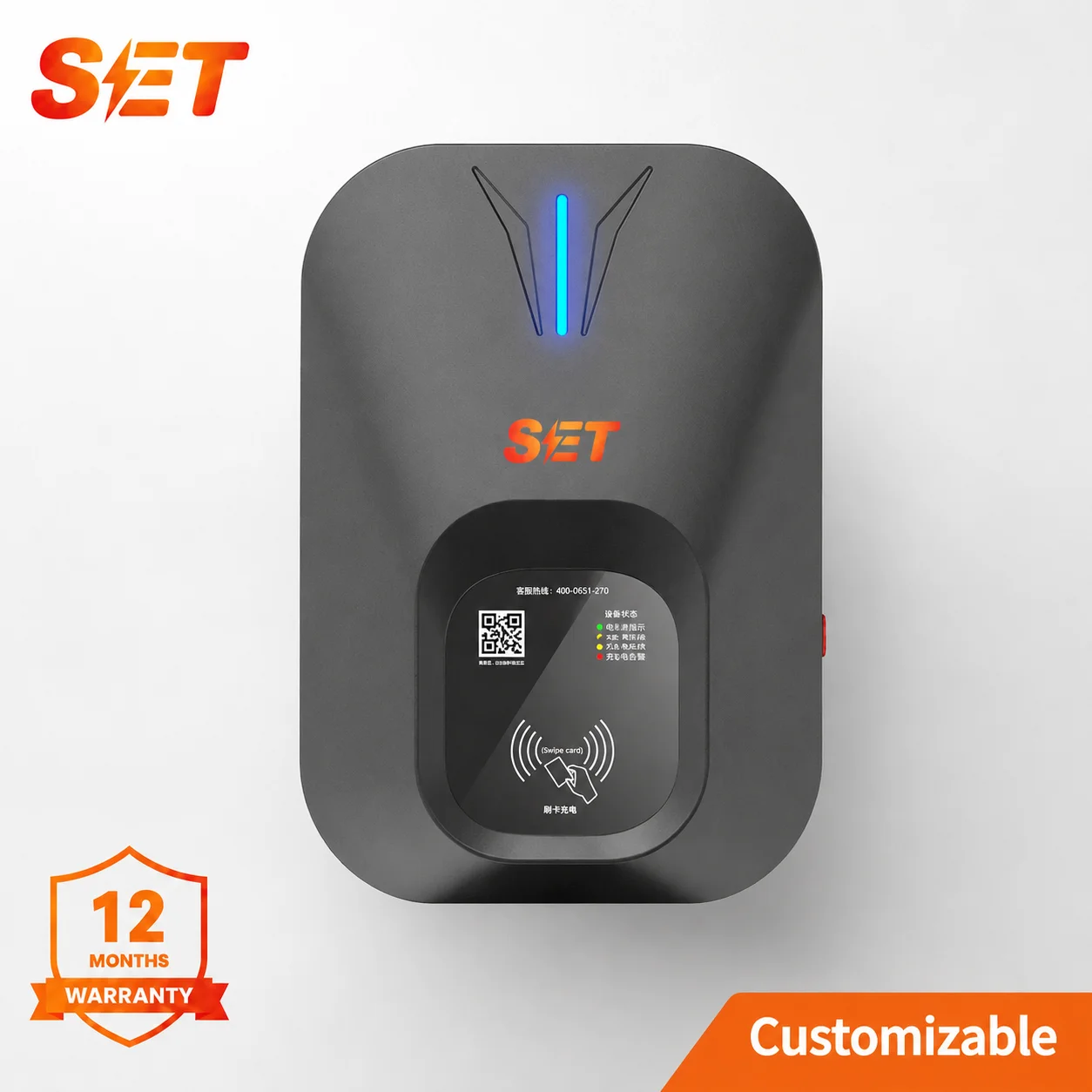 7kW 230V 32A Smart AC EV Charger IP54 RFID APP Optional Wall/Floor EV Charging Station
