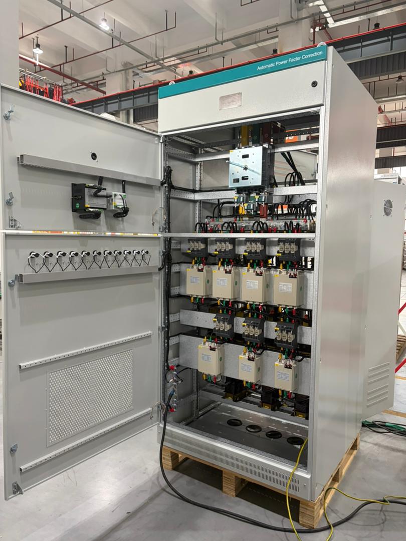 Real capacitor bank cabinet assembly at Elumotive